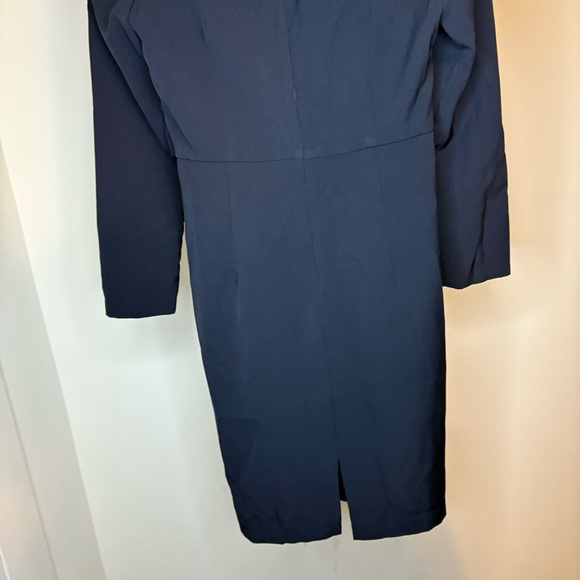 Alexia Admor Dark Navy Blue Long Sleeve V-Neck Dress Size Large NWT - Picture 9 of 10